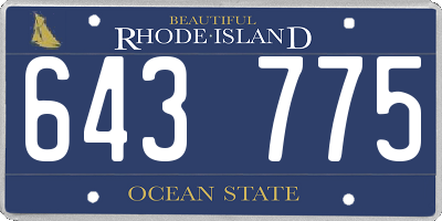 RI license plate 643775