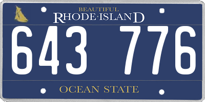 RI license plate 643776