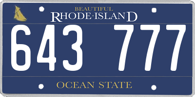 RI license plate 643777