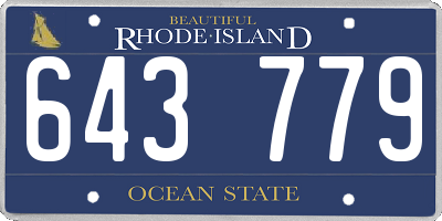 RI license plate 643779