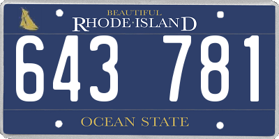RI license plate 643781