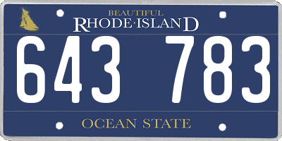 RI license plate 643783