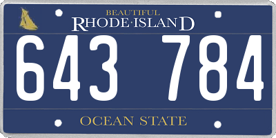 RI license plate 643784