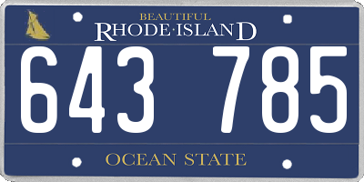 RI license plate 643785
