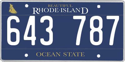 RI license plate 643787
