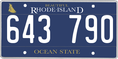 RI license plate 643790