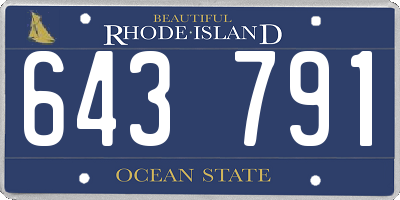 RI license plate 643791