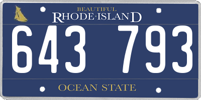 RI license plate 643793