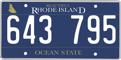 RI license plate 643795