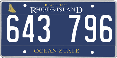 RI license plate 643796