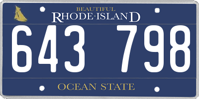 RI license plate 643798