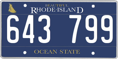 RI license plate 643799