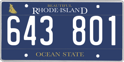 RI license plate 643801