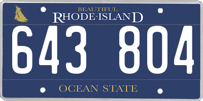 RI license plate 643804