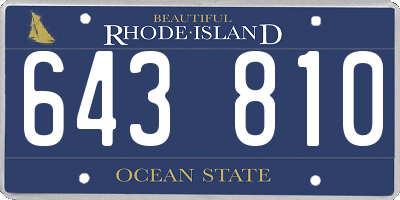 RI license plate 643810