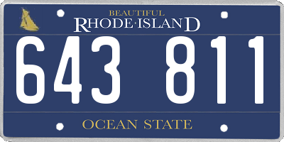 RI license plate 643811