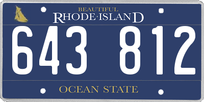 RI license plate 643812