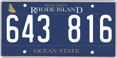 RI license plate 643816