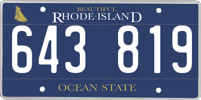 RI license plate 643819