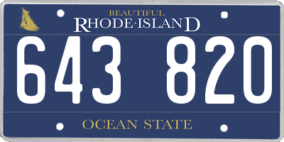 RI license plate 643820