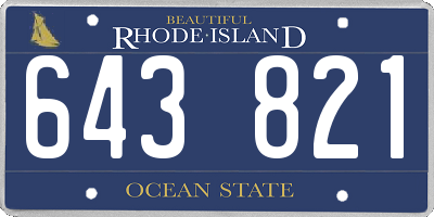 RI license plate 643821