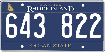 RI license plate 643822