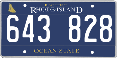 RI license plate 643828