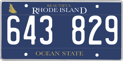 RI license plate 643829