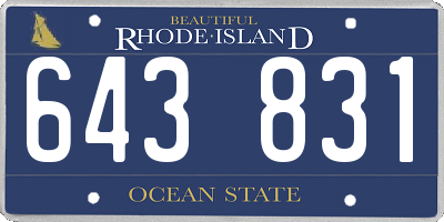 RI license plate 643831