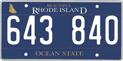 RI license plate 643840