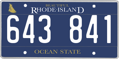 RI license plate 643841
