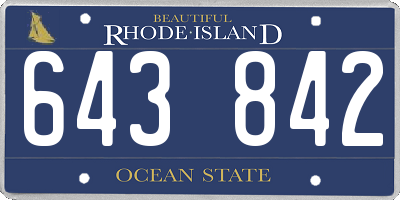 RI license plate 643842