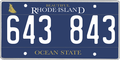 RI license plate 643843