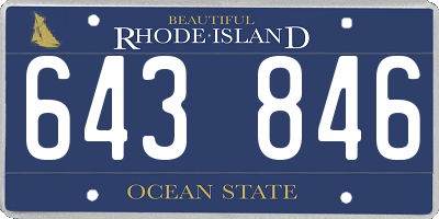 RI license plate 643846