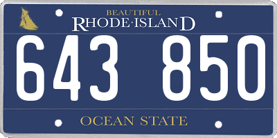 RI license plate 643850