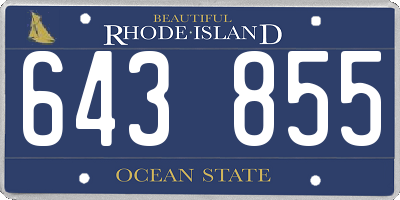 RI license plate 643855