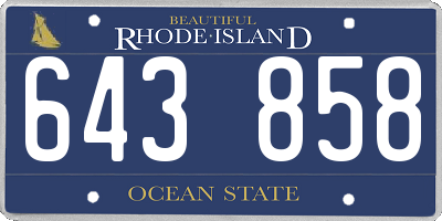RI license plate 643858