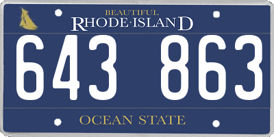 RI license plate 643863
