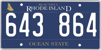 RI license plate 643864