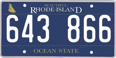 RI license plate 643866