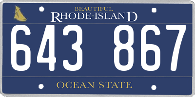RI license plate 643867