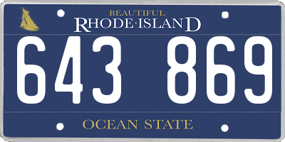 RI license plate 643869
