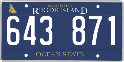 RI license plate 643871