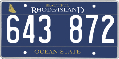 RI license plate 643872