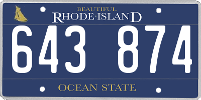 RI license plate 643874