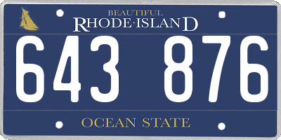 RI license plate 643876