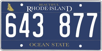 RI license plate 643877