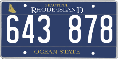 RI license plate 643878