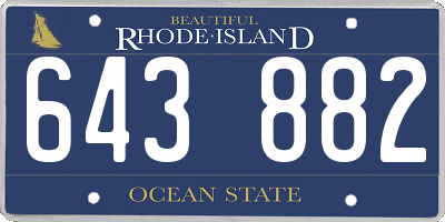 RI license plate 643882