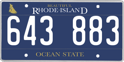 RI license plate 643883